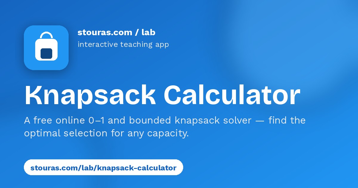 Knapsack Calculator